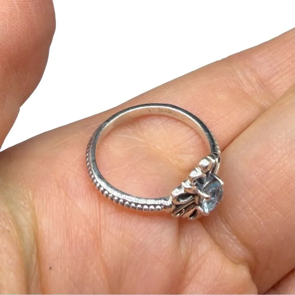 Blue Topaz Ring Size 5 925 Solid 925 Sterling Silver